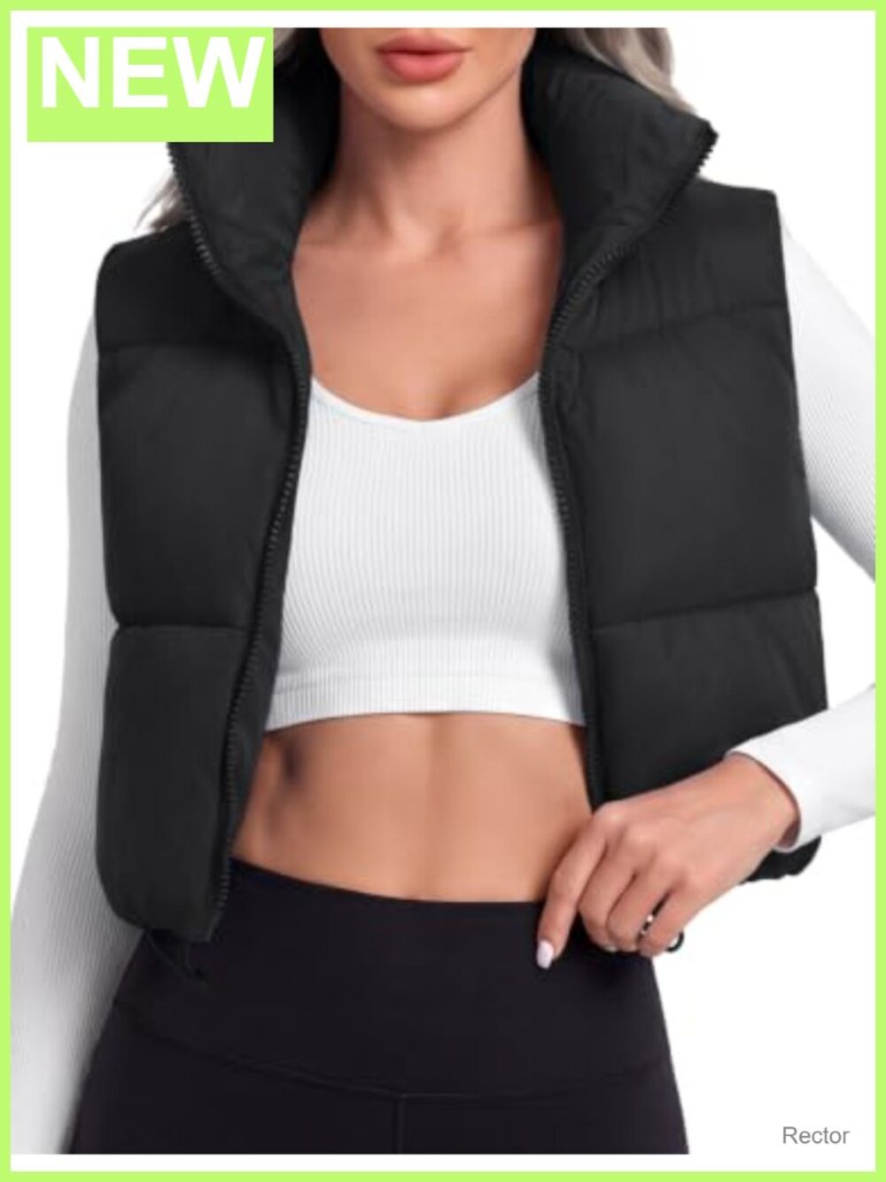 Womens Cropped Puffer Vest Quilted Sleeveless Jacket